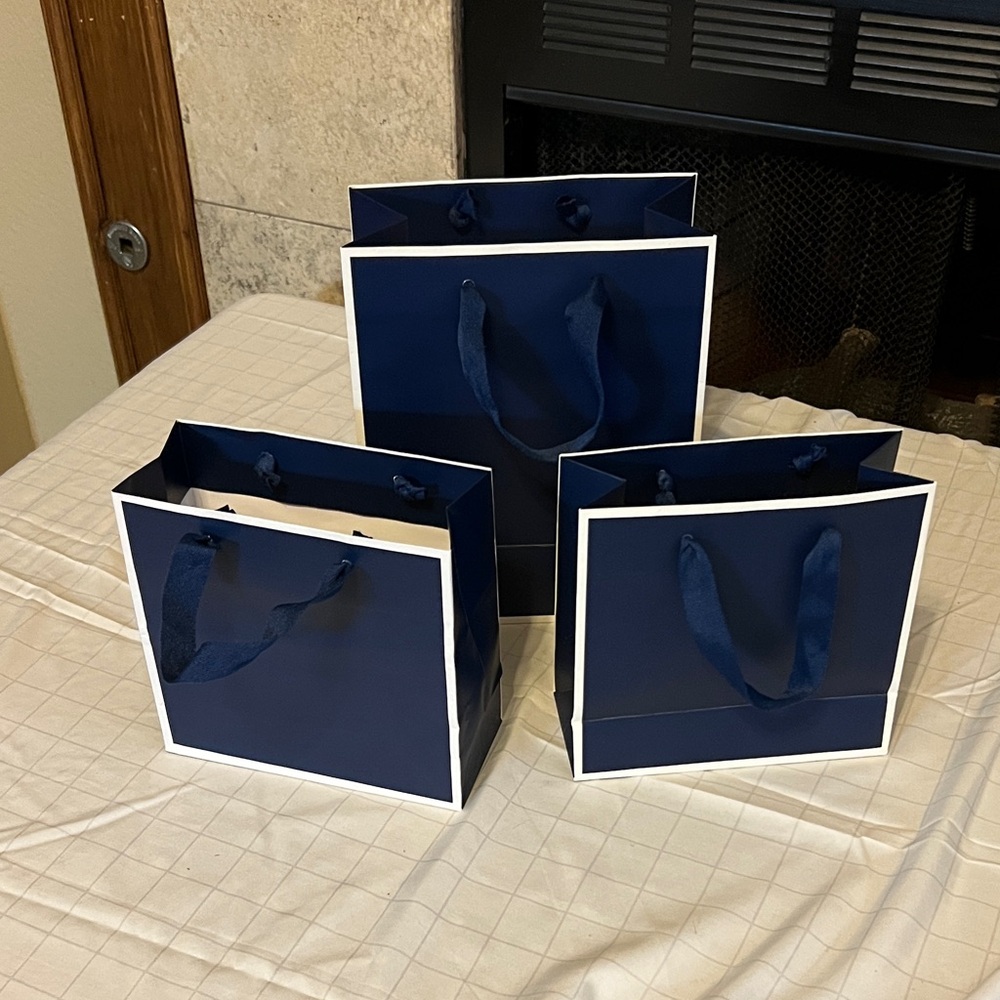 Set of Three Navy Gift Bags